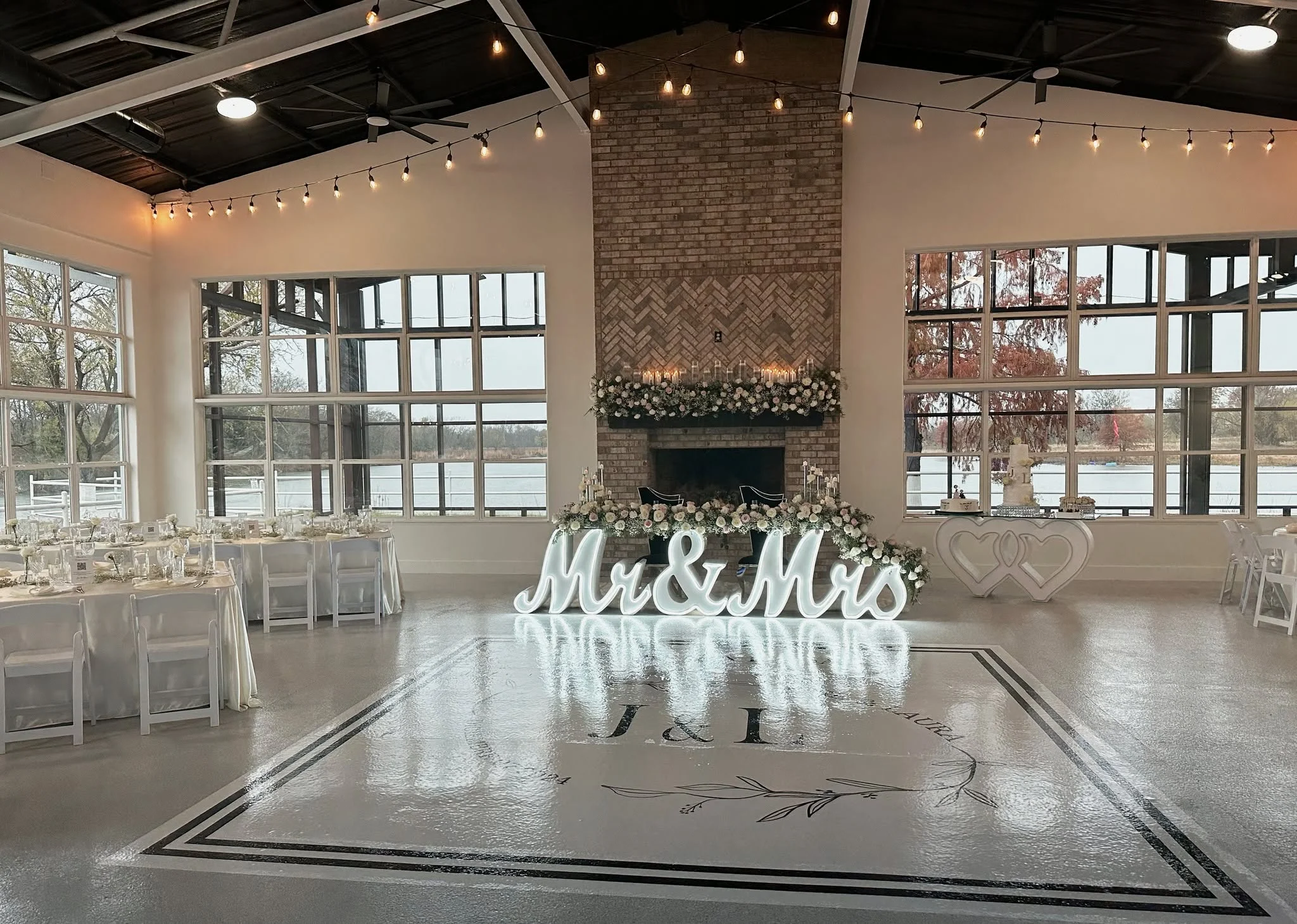 Reception hall set up for an event at 4T Ranch Venue